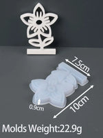 porte carte silicone forme fleur moderne blanc adhésif minimaliste motifs floraux légèrement rugueux