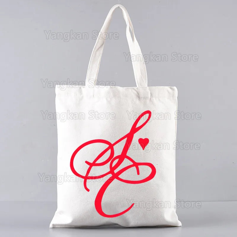 sac main toile blanc dessins animés poignées détachables moderne casual