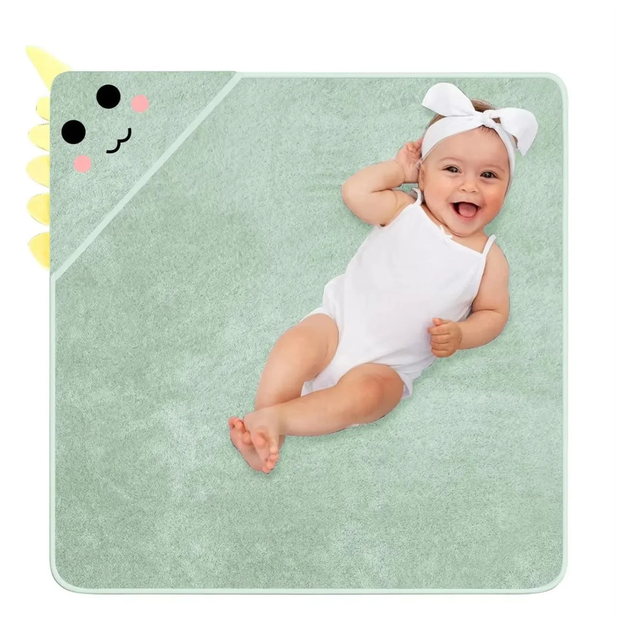 serviette bain bébé motif animaux ours éléphant chat doux décoration rose beige gris