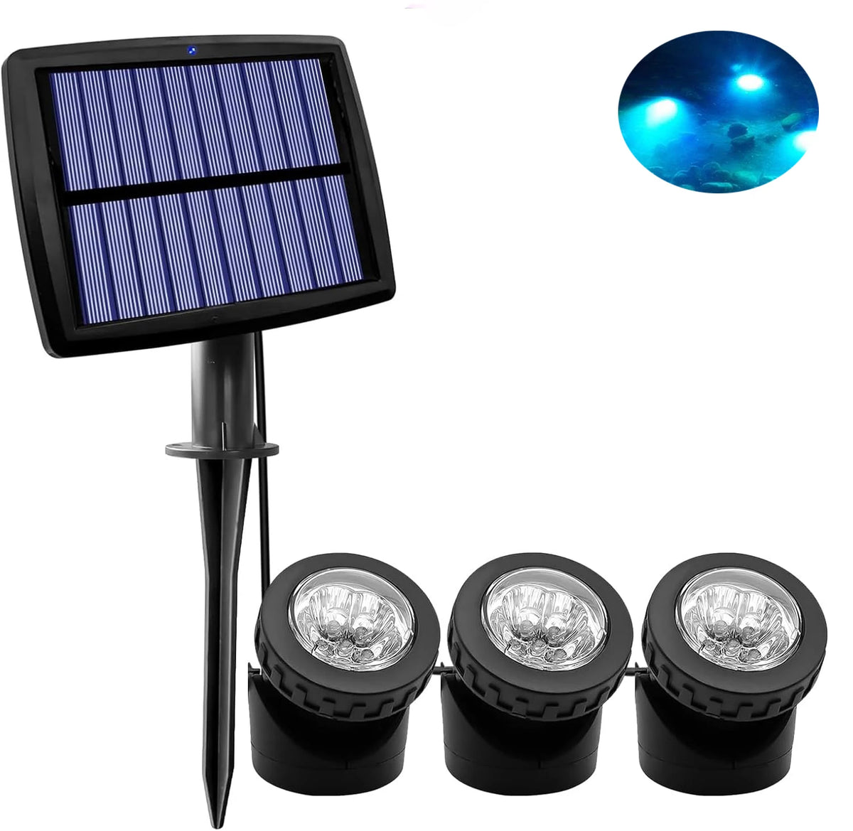 projecteurs solaires led spots extérieurs automatiques submersibles jardin modernes noirs