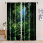 rideau forêt tropicale feuilles palmier vert noir polyester moderne opacité 75x166cm 105x230cm 130x210cm