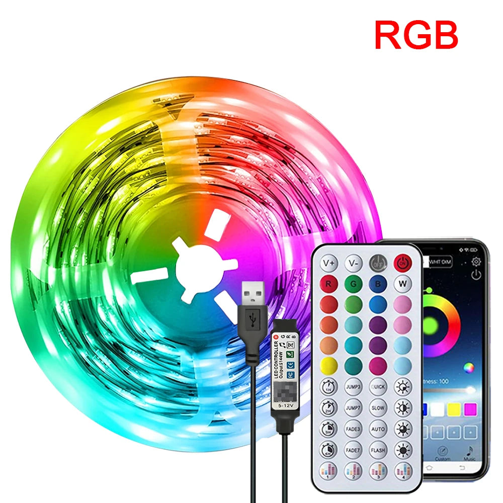 bande lumineuse led rgb flexible décoration fête télécommande application multiple couleurs