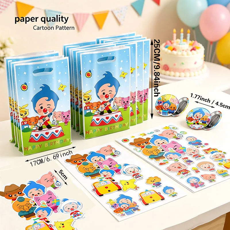 sacs anniversaire dessins animés stickers autocollants poignées détachables personnages mignons motifs géométriques happy birthday