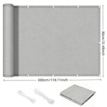 écran confidentialité gris moderne toile imperméable corde pinces uv protection balcon 80x300cm