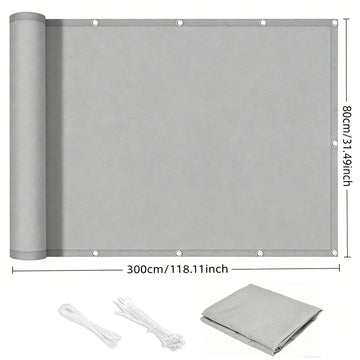 écran confidentialité gris moderne toile imperméable corde pinces uv protection balcon 80x300cm