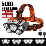 lampe frontale led noire orange rechargeable usb étanche camping pêche aventure modulaire adjustable