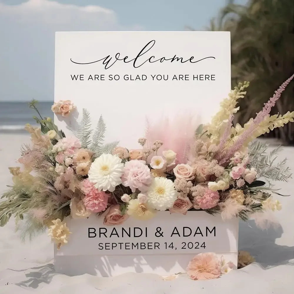 panneau decoratif mariage fleurs variées blanc rose elegantextérieurintérieurchampêtre