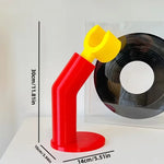 support casque audio porte livres moderne rouge jaune blanc minimaliste