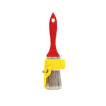 pinceau peinture rouge jaune gris poils blancs manche plastique clips jaunes kit outil artisanal