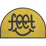 tapis moderne jaune violet gris imprimé smiley lucky day feet salon entrée imperméable