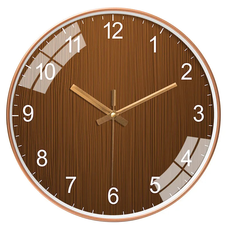 horloge murale bois grainé aiguille quartz minimaliste salon chambre moderne
