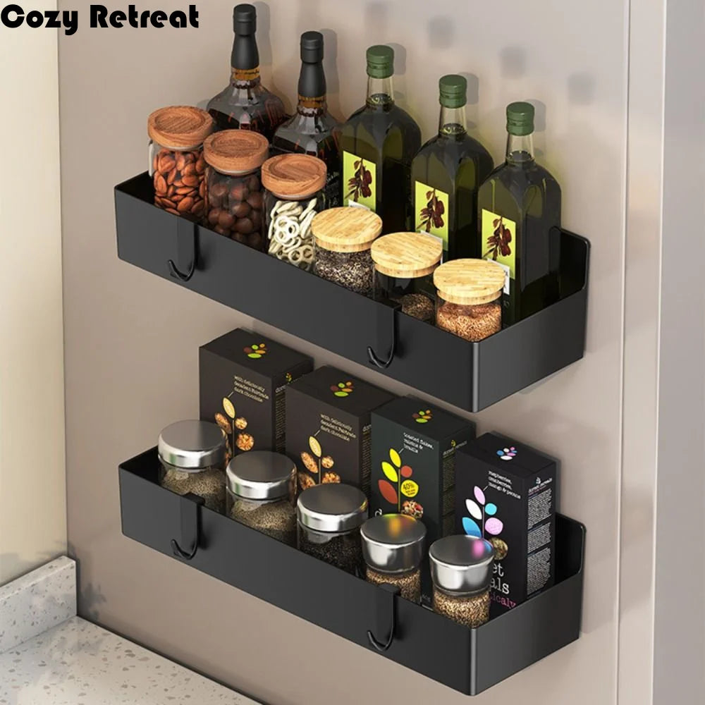 étagère magnétique réfrigérateur noir rouge blanc moderne aimants rangement boîtes bouteilles sachets