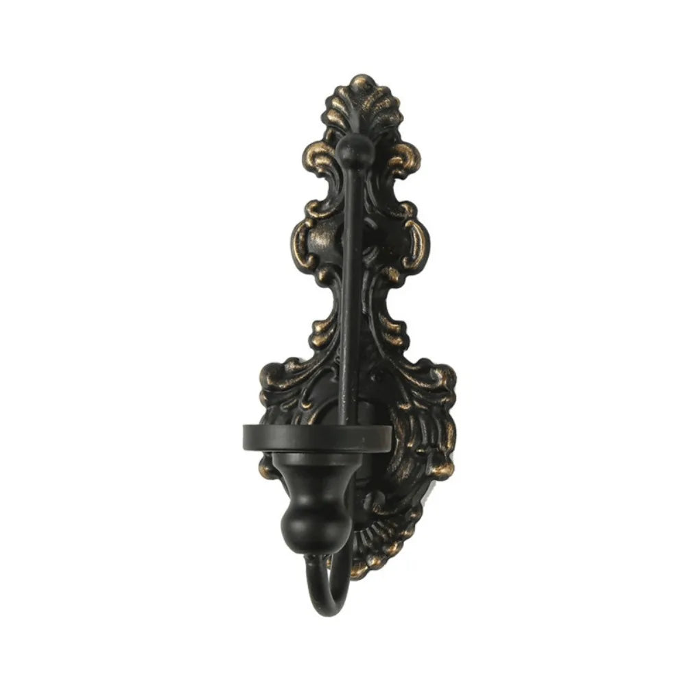bougeoir mural ornements baroques blanc or noir decoration vintage classique maison
