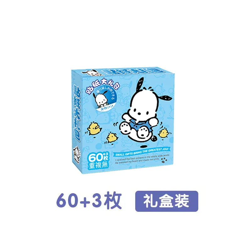 stickers kawaii dessins animés hello kitty cinnamoroll pom pom purin enfants adolescents transparents