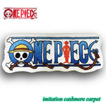 tapis dessin animé one piece blanc bleu rouge noir pirate imitation cashmere