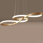 Suspension lumineuse moderne or blanc noir contemporain fixée chaînes