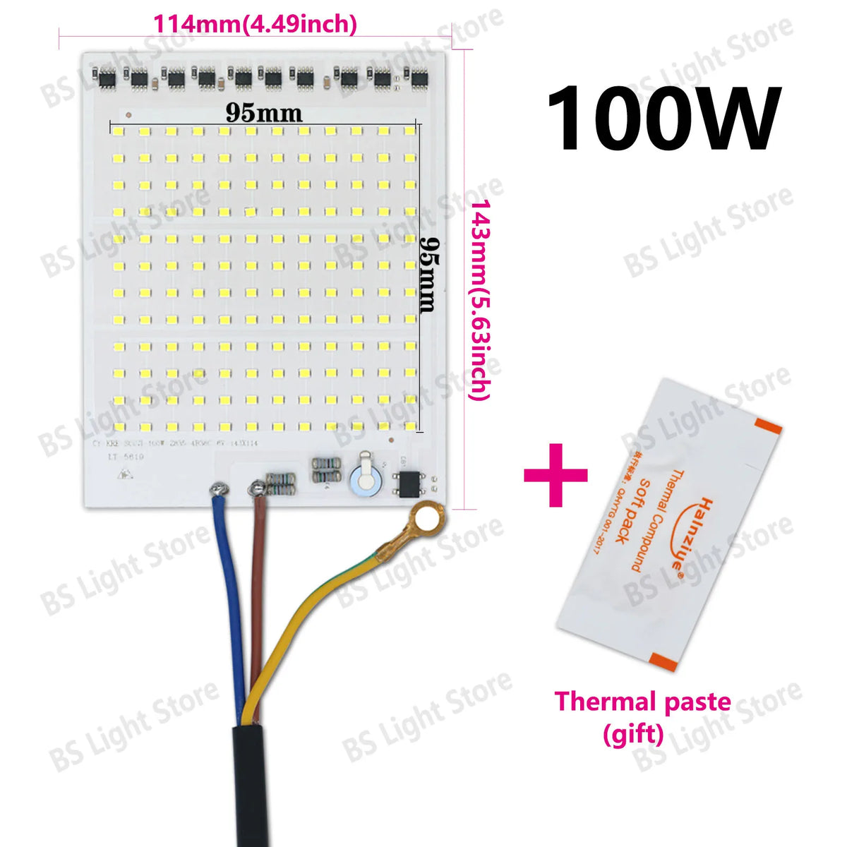 Panneau led blanc 100w 150w 200w lumiere ac220v cables couleur modernes