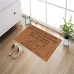 tapis d'entrée marron lunes pentacle anti dérapant caoutchouc texture coco résistant imperméable