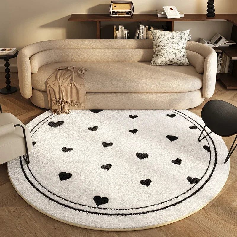 tapis moderne enfant arc ciel étoiles points colorés doux polyester imperméable antidérapant blanc orange