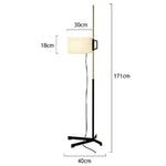 lampe sol moderne noir blanche tissu réglable led 6000k 3000k 170cm