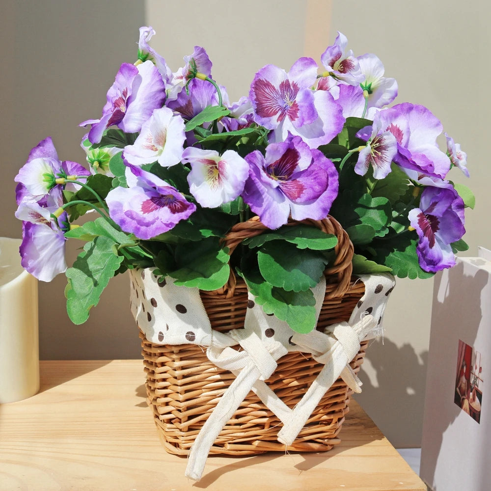 bouquet fleurs artificielles violet blanc moderne extérieur décoration mariage patio entrée porche