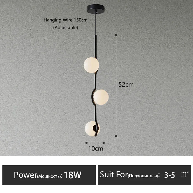 suspension lumineuse moderne led noir blanc verre dépoli haute qualité éclairage intérieur minimaliste