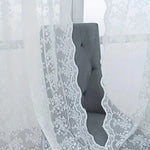 rideau broderie florale blanc transparent classique deux panneaux polyester coton moderne chambre salon