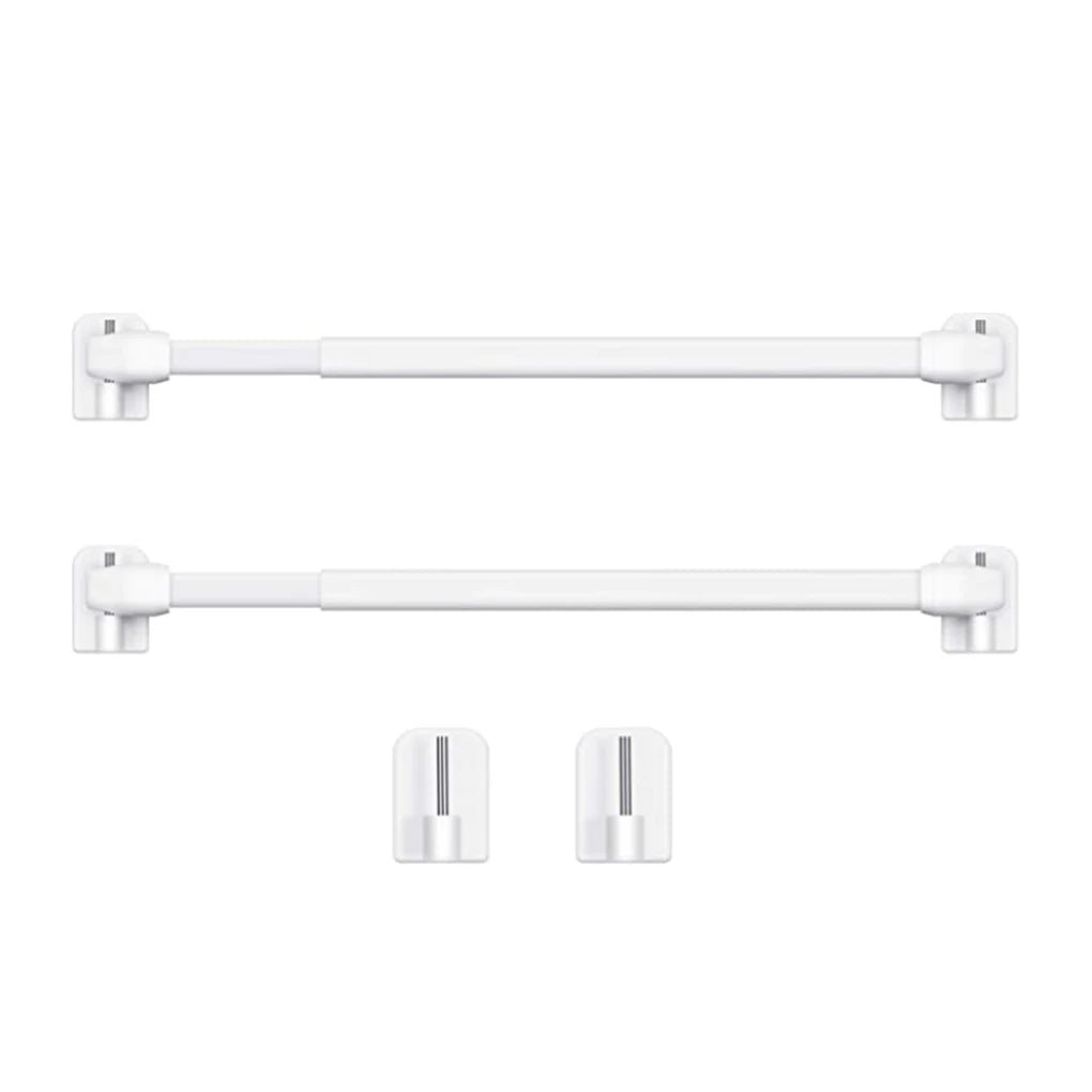 tige rideau ajustable blanc moderne crochets auto adhésifs 30 40 cm