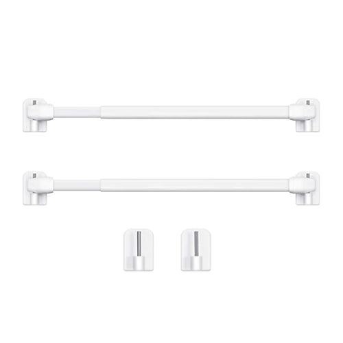 tige rideau ajustable blanc moderne crochets auto adhésifs 30 40 cm