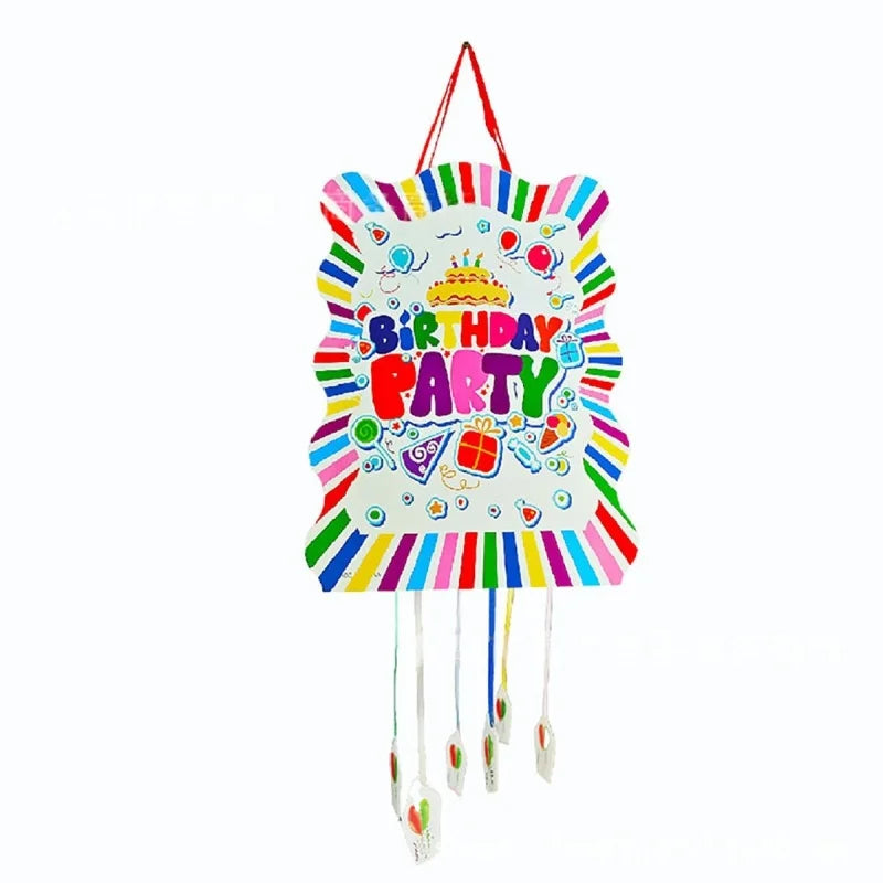 piñata décoration anniversaire enfant licorne dinosaure ruban colorée thème festif