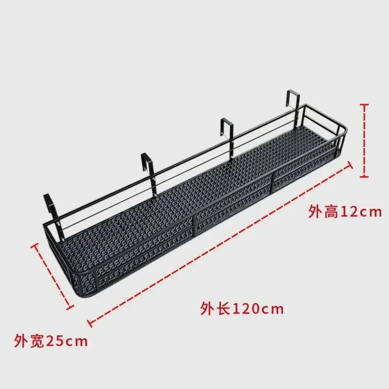 étagère balcon métal noir moderne clips perforations urbaineextérieur suspensions clips fixations