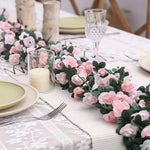 guirlande fleurs artificielles roses vertes décoration murale mariage romantique intérieur festive anniversaire