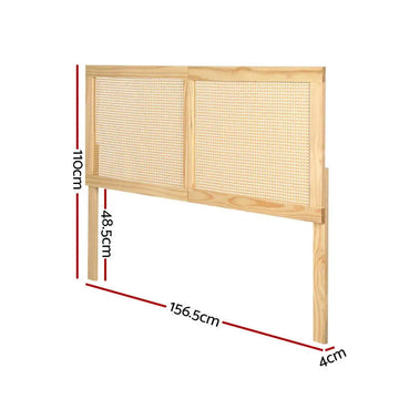 tête lit rattan tressé bois scandinave bohème chambre décoration durable panneau beigeclair