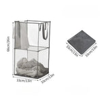 panier linge noir gris transparent maille polyestère pliable moderne poignées grande capacité