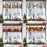 rideau noël blanc motifs flocons arbres eyelets polyester opaque traditionnel