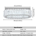 suspension lumineuse moderne cristal transparent doré télécommande haute luminosité chambre salon