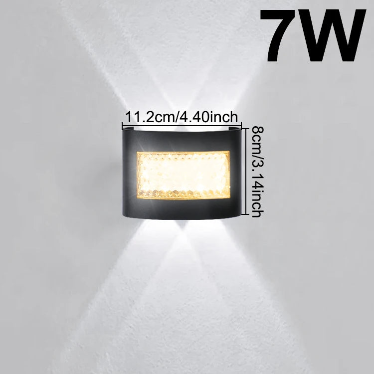 applique murale led moderne noire hexagonale contemporaine résistante intempéries 7w 9w 11w