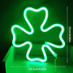 lampe néon vert feuille trèfle moderne intérieure chambre décoration clips câble batterie USB