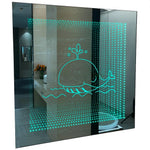 panneau décoratif moderne baleine vagues transparent chambre salle bain déco murale métal led