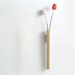 vases muraux bois naturel minimaliste modernes japonais fleurs plantes fixation murale