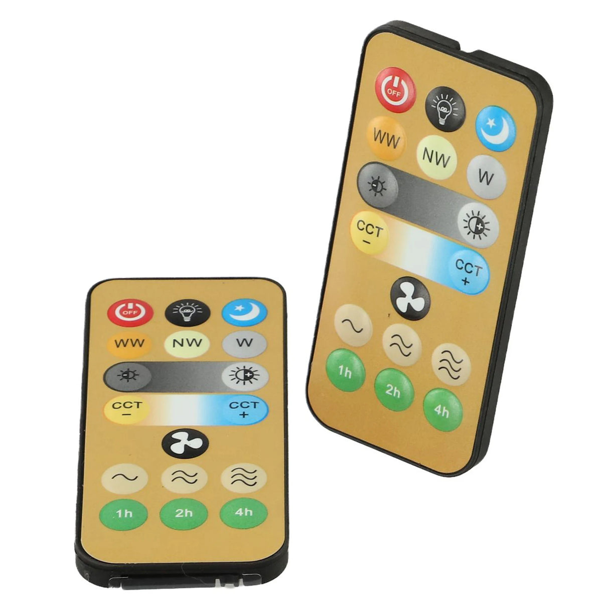 télécommande sans fil or noir moderne boutons colorés indicateur lumineux contrôle ventilateur lumière