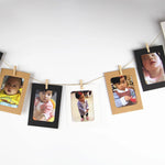 cadres photo marron noir blanc rustique simple decoration maison photo album suspendu mur