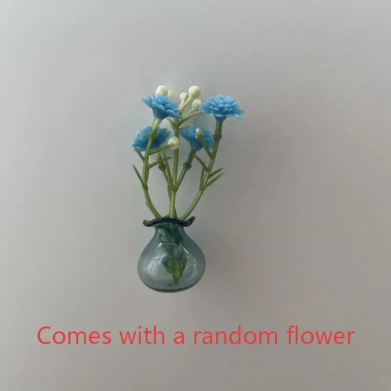 vases magnétiques réfrigérateur transparents bleus verts gris or violets minimalistes modernes