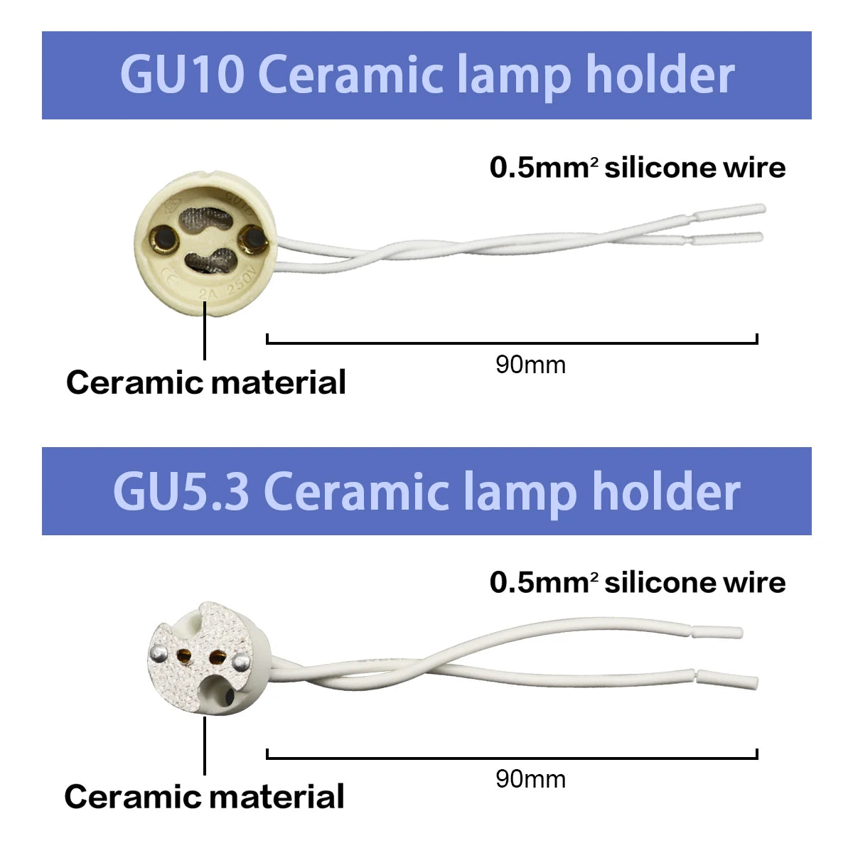 supports lampe led blanc noir clips modernes gu10 gu5.3 carré rond câble électrique