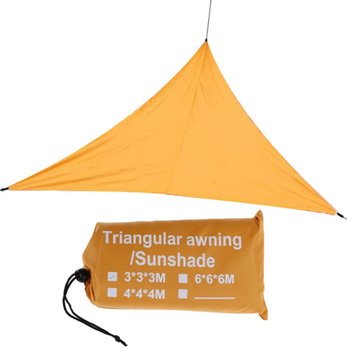 toile d'ombrage triangulaire moderne bleu clair orange jaune vert olive fixée câblepaque unieextérieur