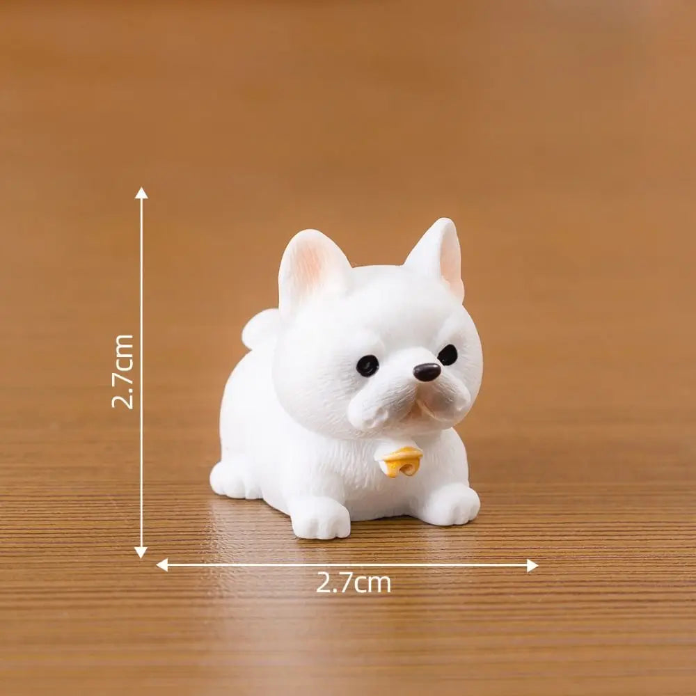 figurines chiens mignons résine cartoon peluche yeux colorés extérieur ornements micro paysage