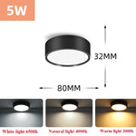 Lampe led downlight 3w 5w 10w 15w 25w blanc noir moderne minimaliste montage