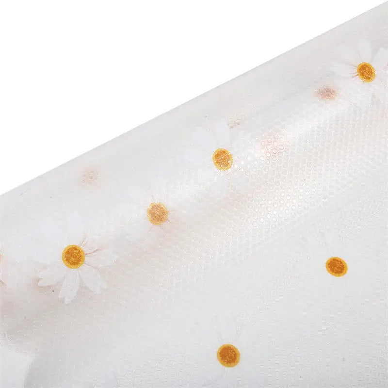 tapis protection meuble transparent jaune fleur adhésif moderne 100x30cm 150x30cm 200x30cm 200x45cm