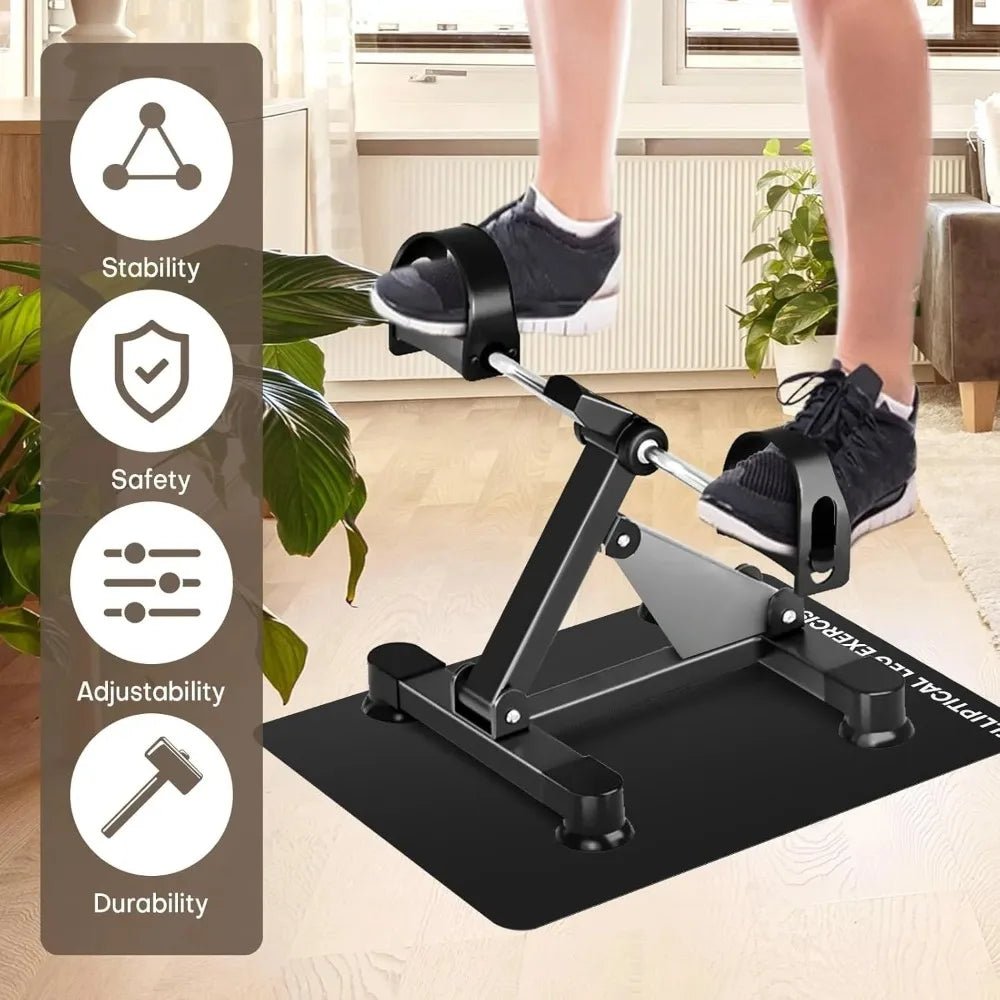 tapis exercice sol antidérapant absorption chocs eva rectangulaire noir elliptical leg mat sport maison