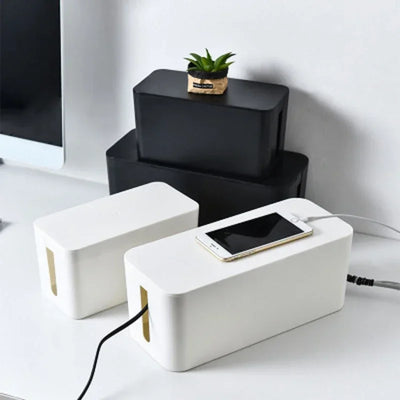 Boîte de rangement câbles bureau noir design moderne Ombre Interieur